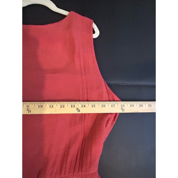 Luxology Sleeveless Swing Dress Size 12 Burnt Orange Sharkbite Hem - Picture 8 of 10